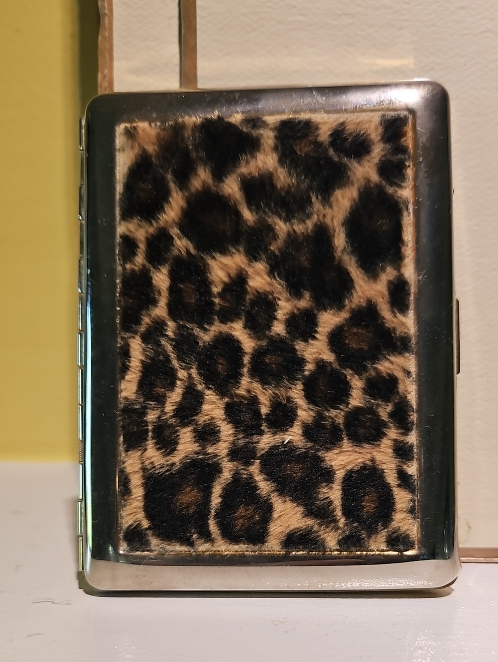 Colibri Of London Card/Cig/Etx Holder Brass W/ Faux Fur NWOT